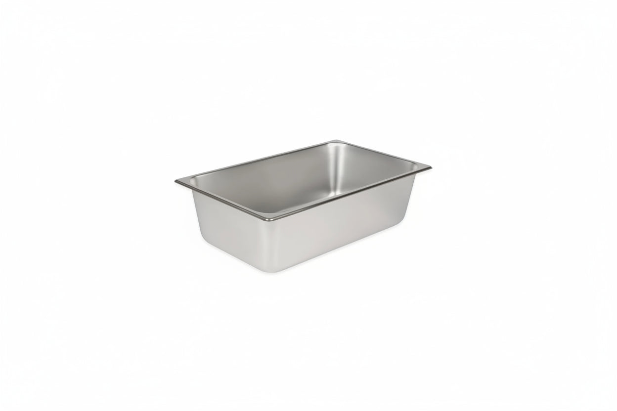 Winco SPF6 - Full Size x 6 Straight-Sided Steam Pan, 25 Gauge Stainless Steel