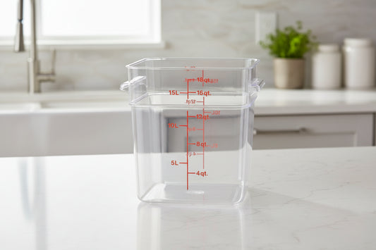 Cambro 18 Qt CAMSQUARES® CLASSIC FOOD STORAGE CONTAINERS - CAMWEAR® 18SFSCW135