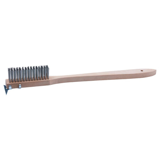 Winco 20" Scratch Brush with Wire Bristles and Scraper BR-500