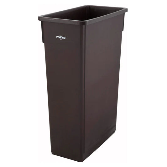 Winco PTC-23B - 23 Gallon Slender Trash Cans - Brown