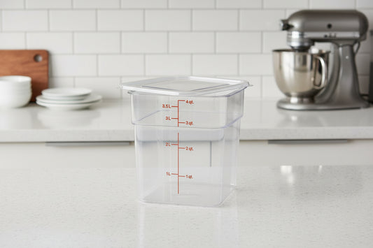 Cambro 4 Qt CAMSQUARES® CLASSIC FOOD STORAGE CONTAINERS - CAMWEAR® 4SFSCW135