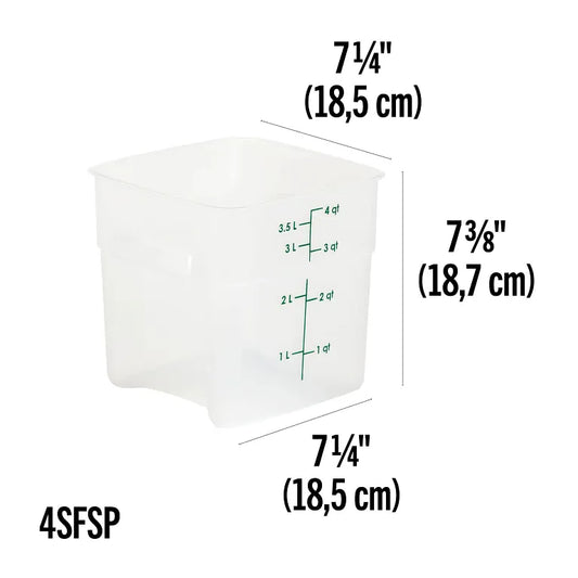 Cambro 4 Qt CAMSQUARES® CLASSIC – POLY 4SFSP148