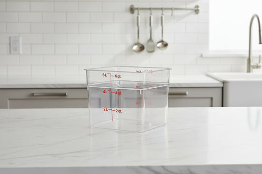 Cambro 6  Qt CAMSQUARES® CLASSIC FOOD STORAGE CONTAINERS - CAMWEAR®  6SFSCW135