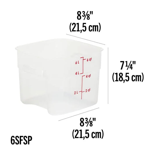 Cambro 6 Qt CAMSQUARES® CLASSIC – POLY 6SFSP148