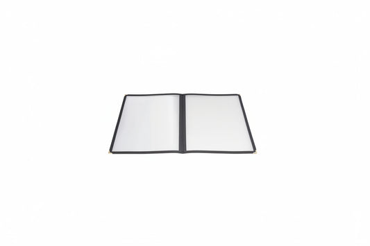 Winco Book-Fold Double Panel Menu Cover - Black, 9-9/16 x 15 PMT-14K
