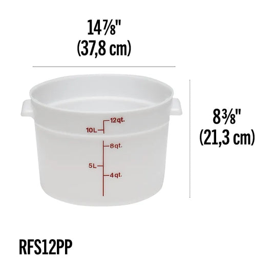 Cambro 12 Qt CLASSIC CAMROUNDS - TRANSLUCENT RFS12PP190