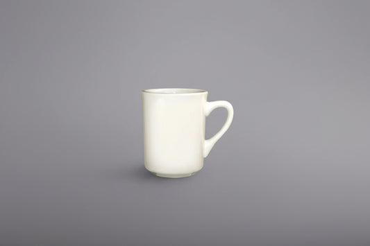 International Tableware 87241-01 Roma 8.5 oz. Ivory (American White) Rolled Edge Porcelain Toledo Mug