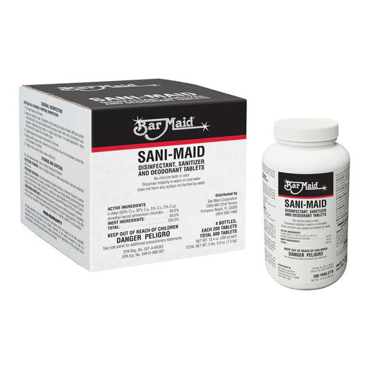 Winco Bar Maid Sani-Mani Disinfectant, Sanitizer, and Deodorant Tablets DIS-207