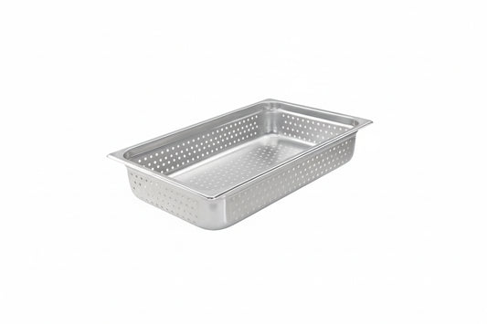 Winco SPJH-104PF - Full Size x 4" Perforated Steam Pan, 22 Gauge Stainless Steel