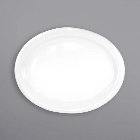 International Tableware BR-13 Brighton 11 1/2" x 9" Oval European White Narrow Rim Porcelain Platter