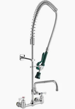 Krowne Royal Series 17-109WL 1.15 GPM Wall-Mount Pre-Rinse Faucet with 8" Centers and 12" Add-On Faucet